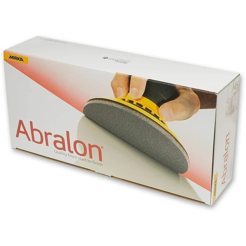 Mirka 8A24102037 Abralon Sanding Disc - 150mm Grip - 360 Grit - Foam Thickness: 6.5mm - Grain: Silicone Carbide - Special Resin Bond - Backing: Knitted Fabric on Foam - Grey - Pack contains 20 pieces