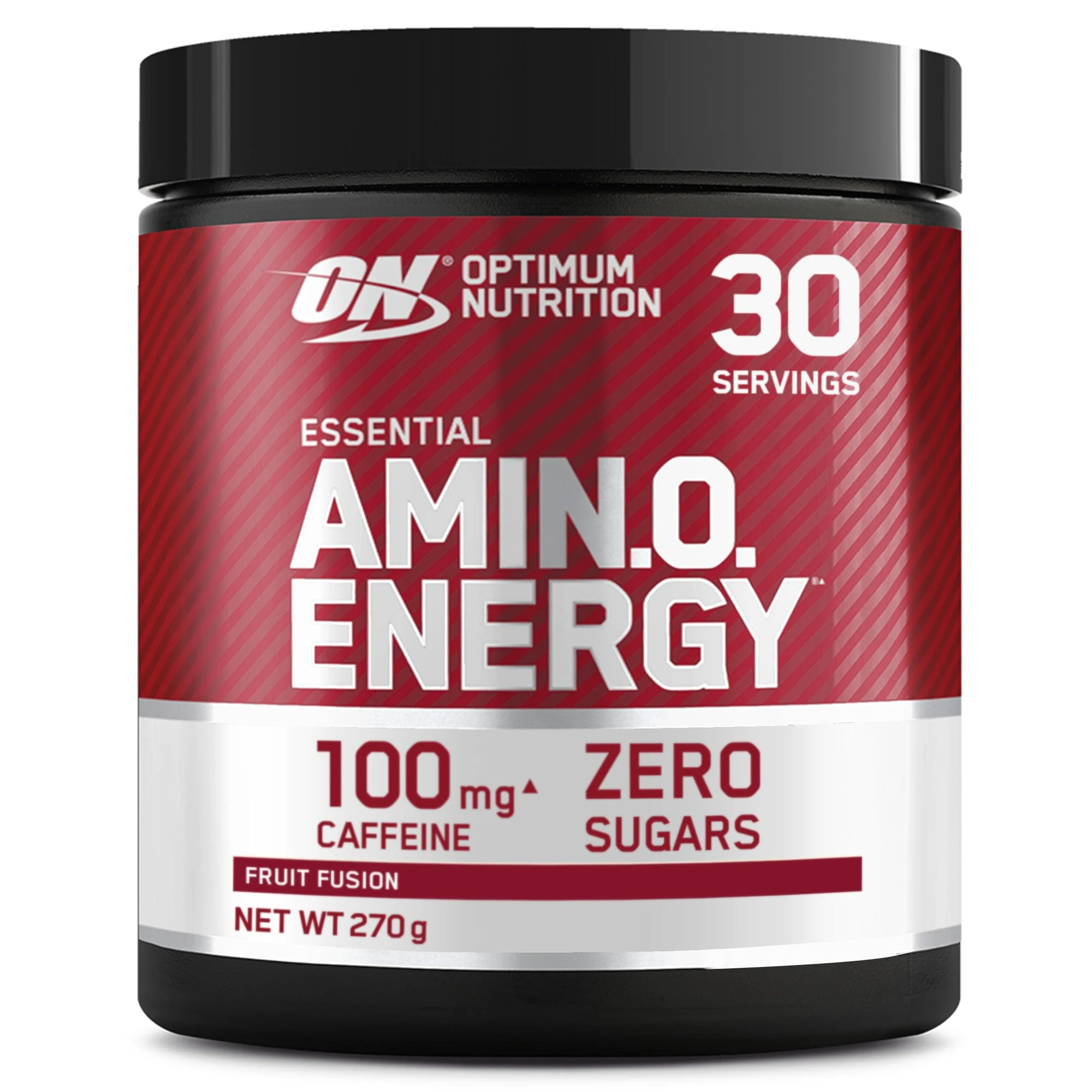 Optimum Nutrition Amino Energy Pre Workout Powder, Energy Drink with Amino Acids, BCAA, L-Glutamine and L-Leucine, Food Supplement with Vitamin C and Caffeine, Fruit Fusion Flavour, 30 Servings, 270 g