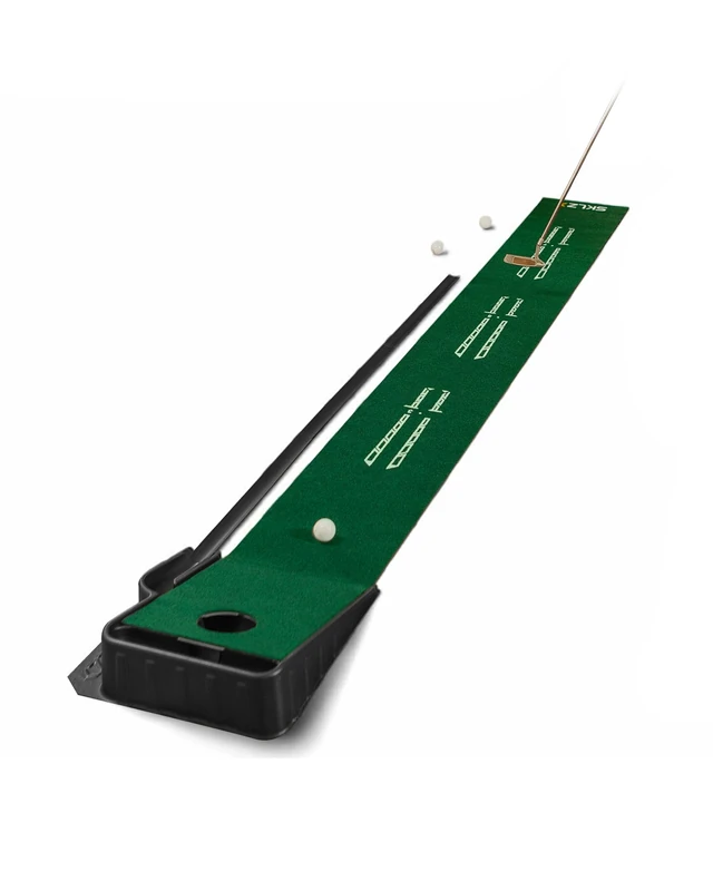 SKLZ Indoor Putting Green with Continuous Ball Return, True-Roll Surface for Enhanced Accuracy, Alignment Guides at 91cm, 152cm, 213cm - Perfect for Home or Office Golf Practice, Improve Your Game
