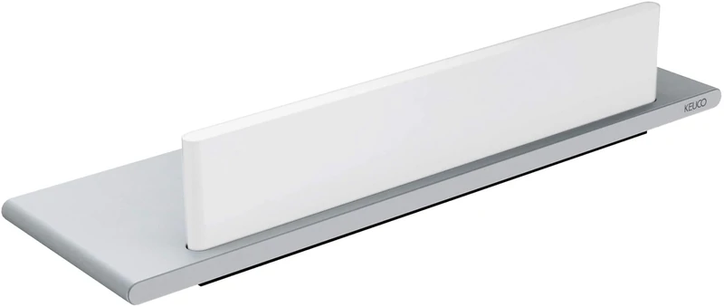 Keuco Edition 400 11559170000 shower shelf with glass puller, aluminium/anodised silver/white,34.4 x 11 x 3.2 cm