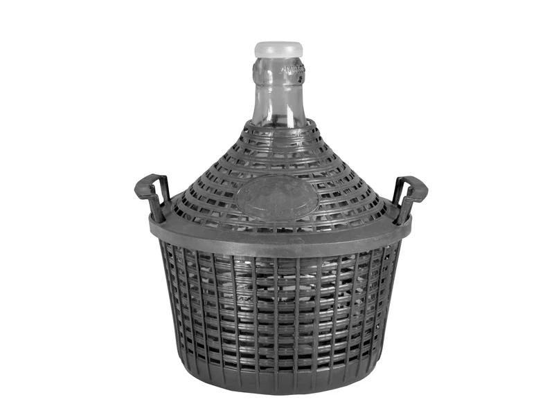Home Carboy with basket, Glass / Plastic, dark color Gris, 20 litros