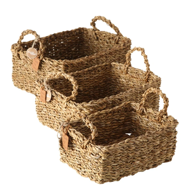 Boltze Sophy 2946000 Seagrass Storage Baskets Set of 3 Natural Colours Beige