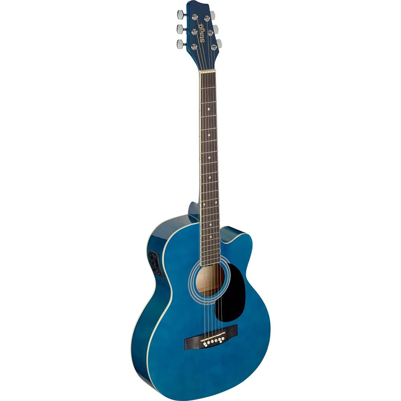 Stagg SA20ACE BLUE Auditorium Cutaway Electro-Acoustic Guitar - Blue