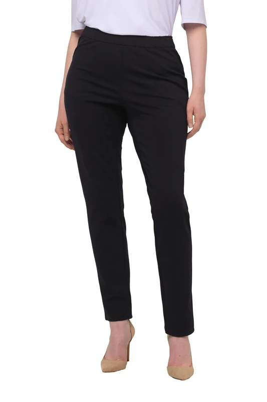 Ulla Popken Women's Plus Size Jersey Knit Slim Pants Midnight Blue 32 688136 70-58