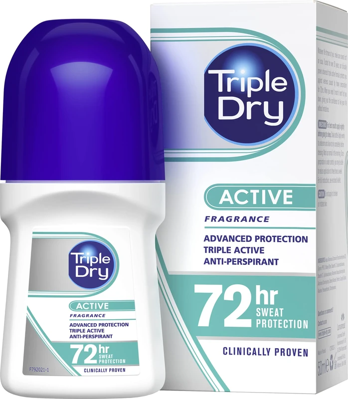 Triple Dry Women Active Fragrance Antiperspirant Roll On 50ml - 72hr