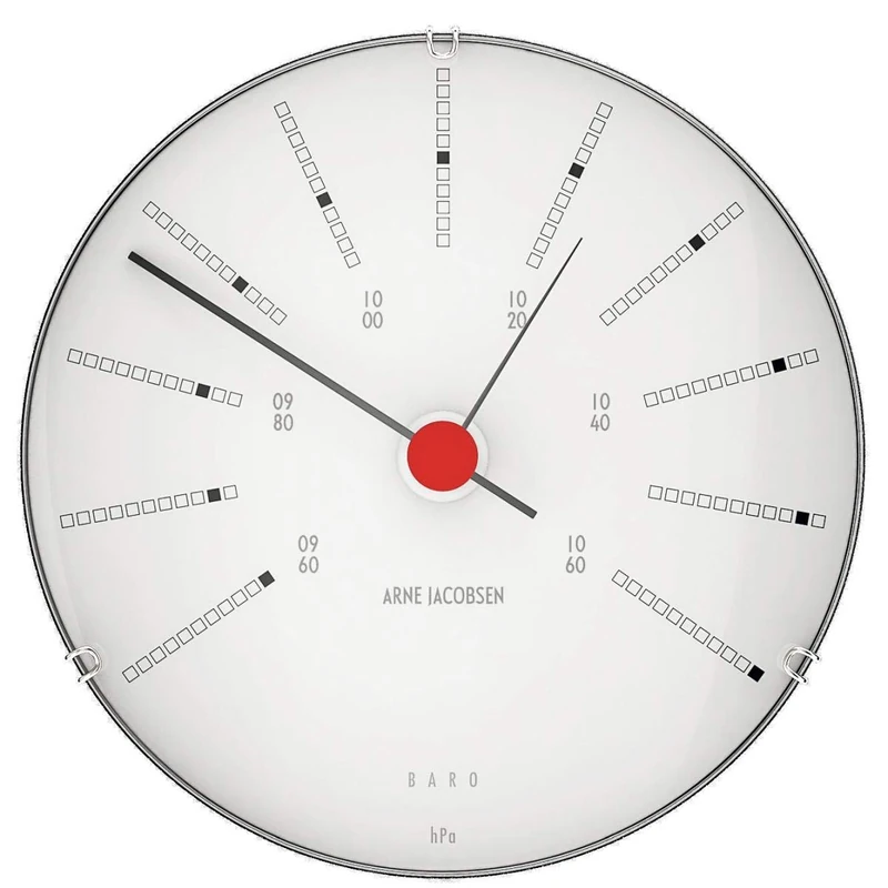 Arne Jacobsen Bankers Original Design Creative Details Barometer Diameter 12 cm White - Image 1
