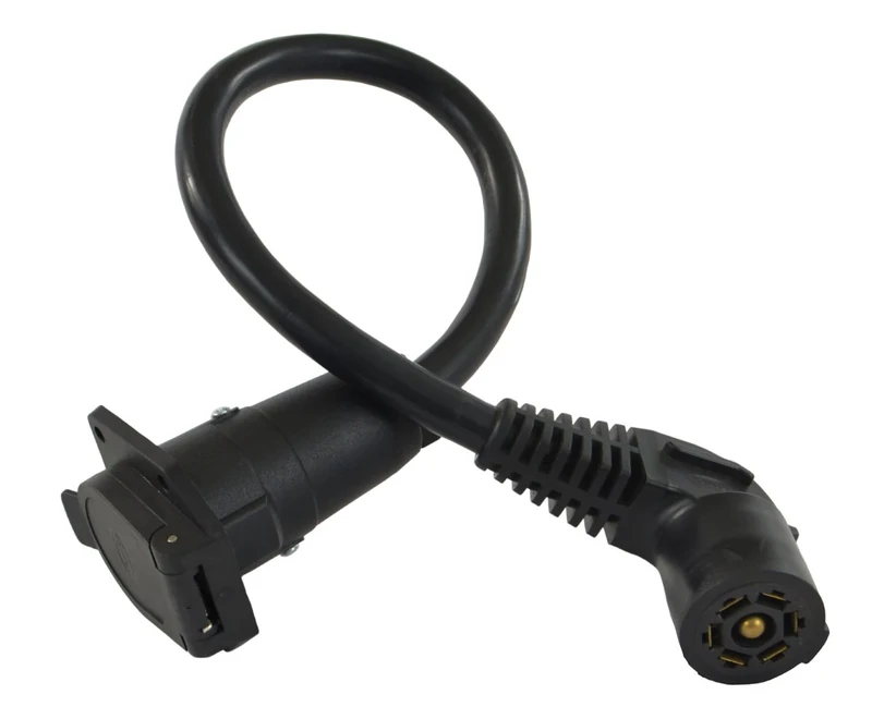 Conntek 11110-024EX 7-Way Travel Trailer Extension Cord with Elbow Plug (2-Feet)