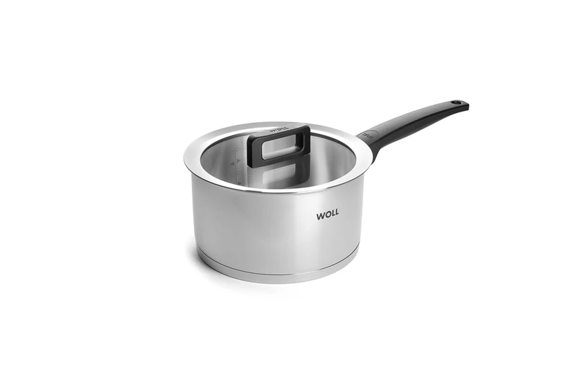 Woll Concept Inductive Saucepan with Lid, Diameter 20 cm, Height 11 cm, 3.4 Litres, Suitable for All Types of Cookers, Stainless Steel, Oven-Safe up to 200°, Silver