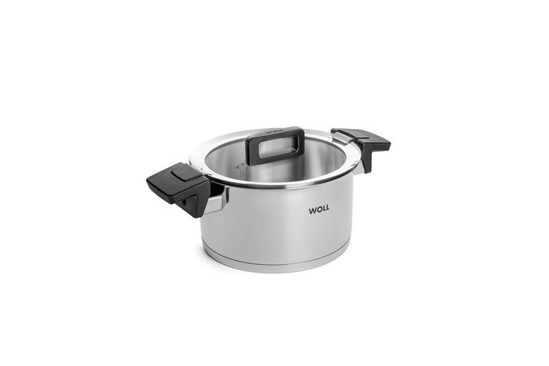 Woll Concept Inductive Cooking Pot with Lid Diameter 20 cm Height 11 cm 3.4 L Suitable for All Types of Cookers Stainless Steel Oven Safe up to 200° Silver