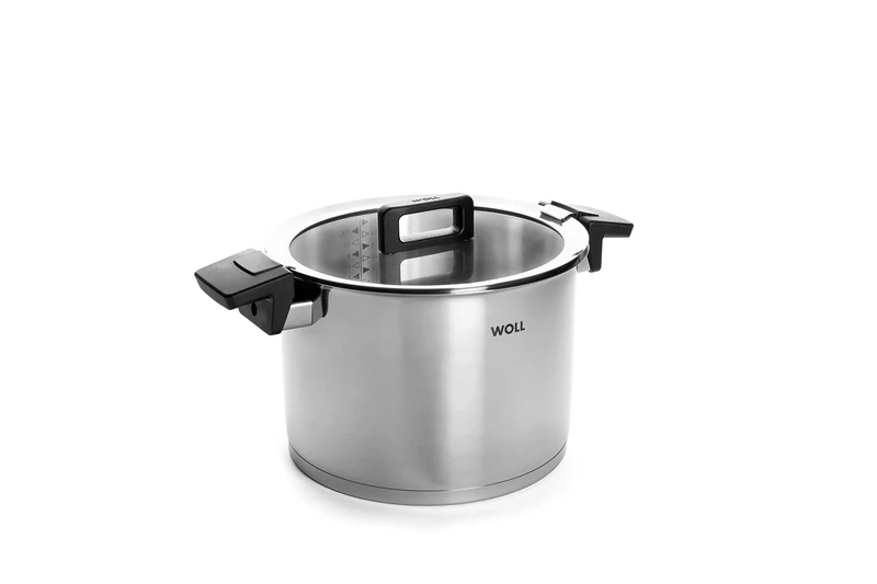 Woll Concept 124–2NC Tall Cooking Pot Stainless Steel Suitable for Induction Cookers Diameter: 24 CM/Height 17 CM / 3 L with Multifunktionsglasdeckel in Box