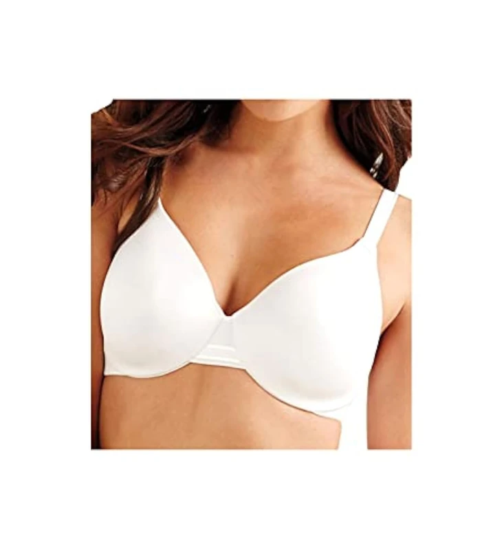 Bali A Smooth U-Underwire Bra, Smoothing Shapewear Bra, Concealed Bra with Full Coverage and Smoothing Front to Back, White/Opulent Garden, 38D, White, 38D