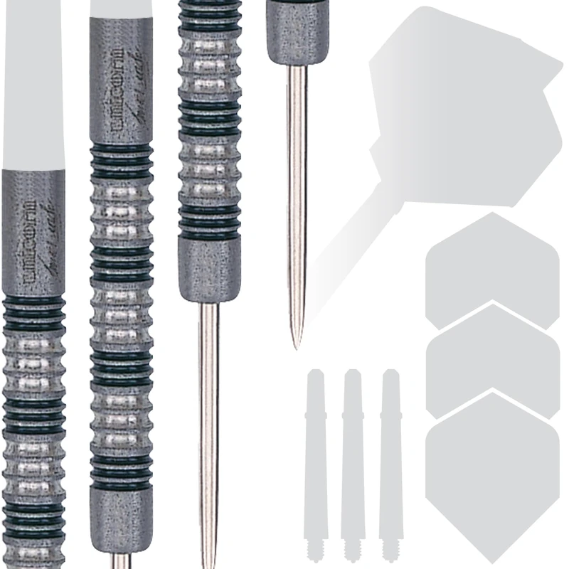 Unicorn Steel Tip Professional Darts Barrels Only | James 'The Machine' Wade Purist Player Development Lab Phase 1 | 90% Natural Tungsten Rumbled Barrels | 24 g