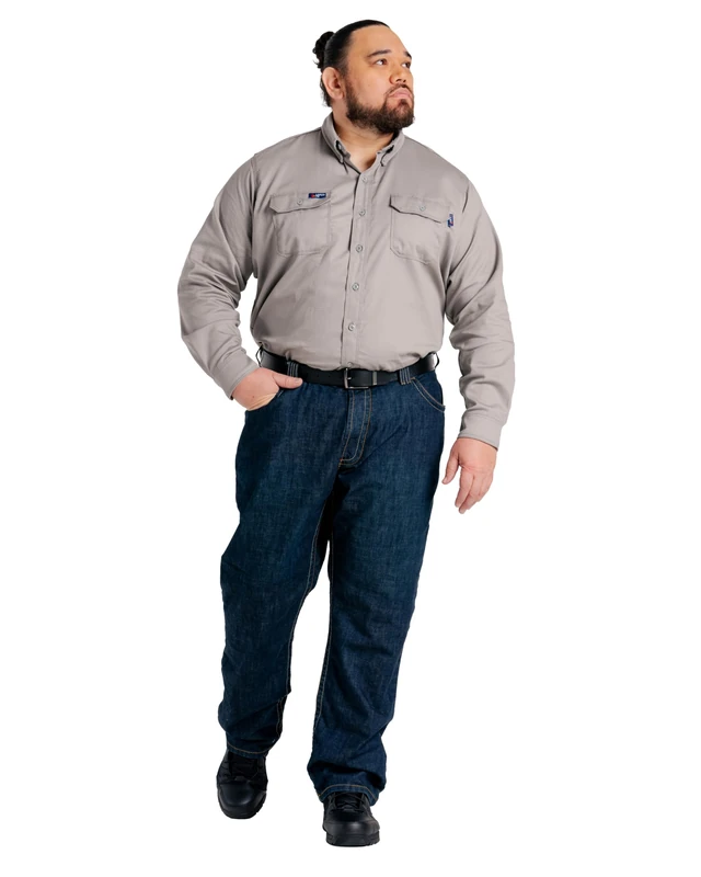 Lapco FR P-INDM10 32X32 Modern Jeans, 100% Cotton, 32" x 32", Washed Denim-40W x 30L - Image 1