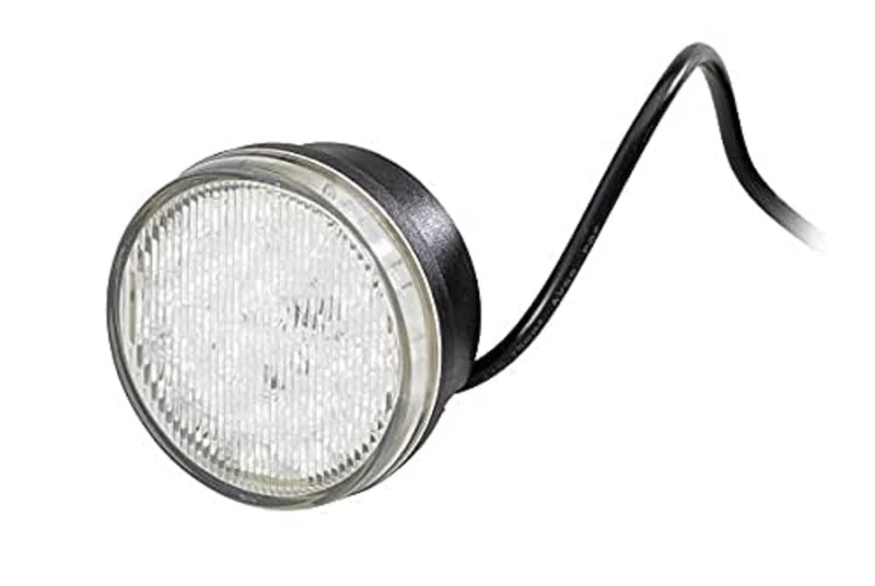 HELLA 2BE 980 691-001 LED-Daytime Running Light - 12V - round - Lens Colour: Crystal clear - LED colour: Yellow/White - Cable: 2500mm - Left and right - Quantity: 1