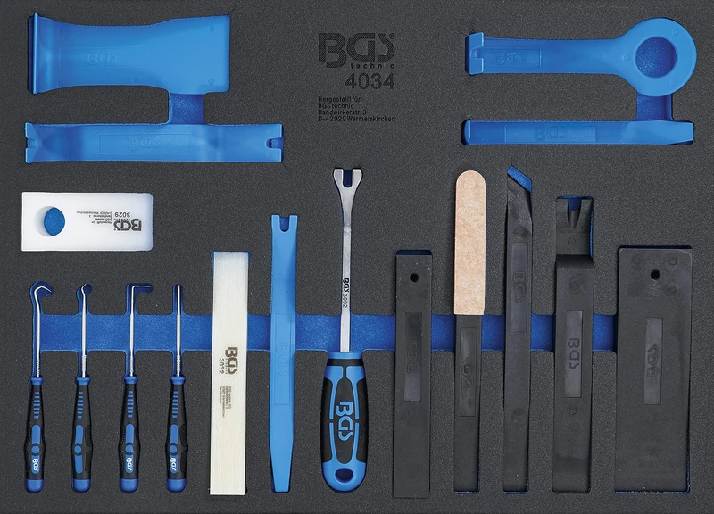 BGS 4034 | Tool Tray 3/3: Release Tools, Assembly Wedge and Hook Set | 17 pcs.