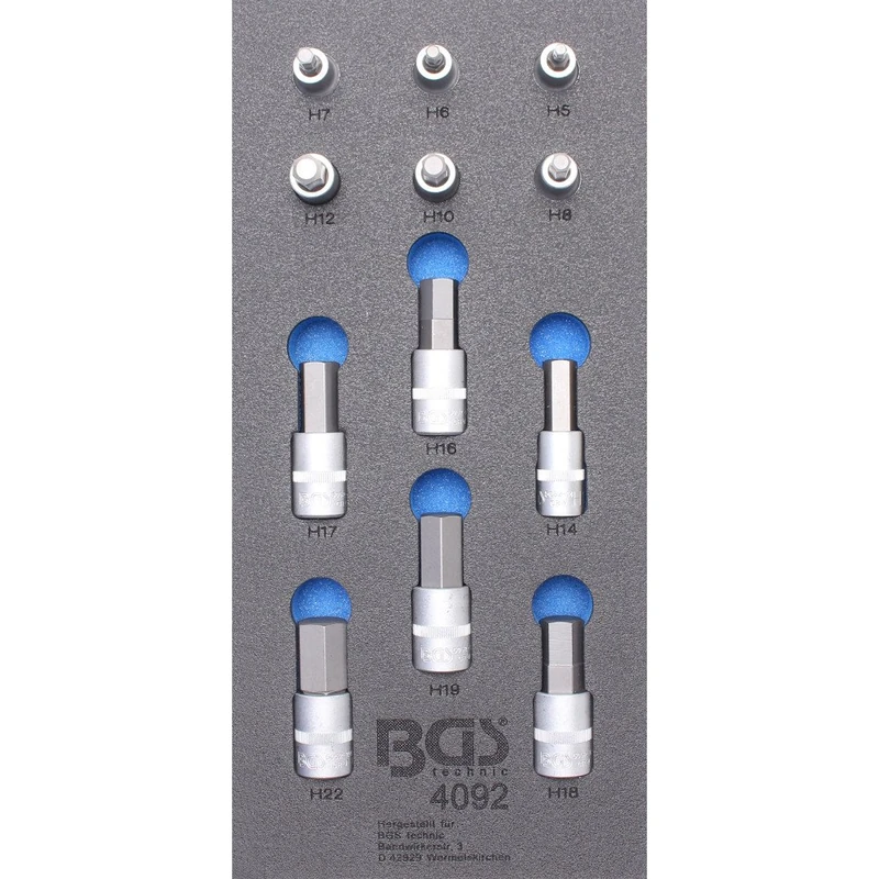 BGS 4092 | Tool Tray 1/3: Bit Socket Set | internal Hexagon | 12.5 mm (1/2") | 12 pcs.