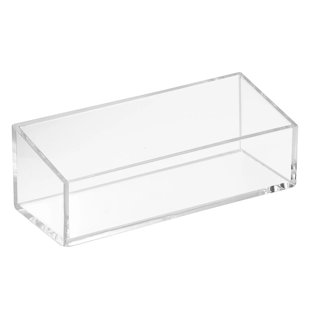 iDesign 38730 Makeup Storage Box, Small Bathroom Organiser Made of BPA-free Plastic , Practical Dressing Table Organiser for Eyeshadow, Nail Polish, Jewelry and More, Clear,XS: 15.3 cm x 6 cm