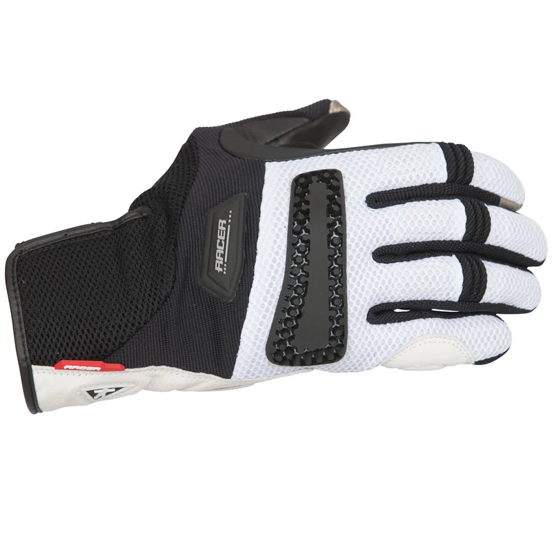 Racer 21801 Rally Gloves, White, Size S