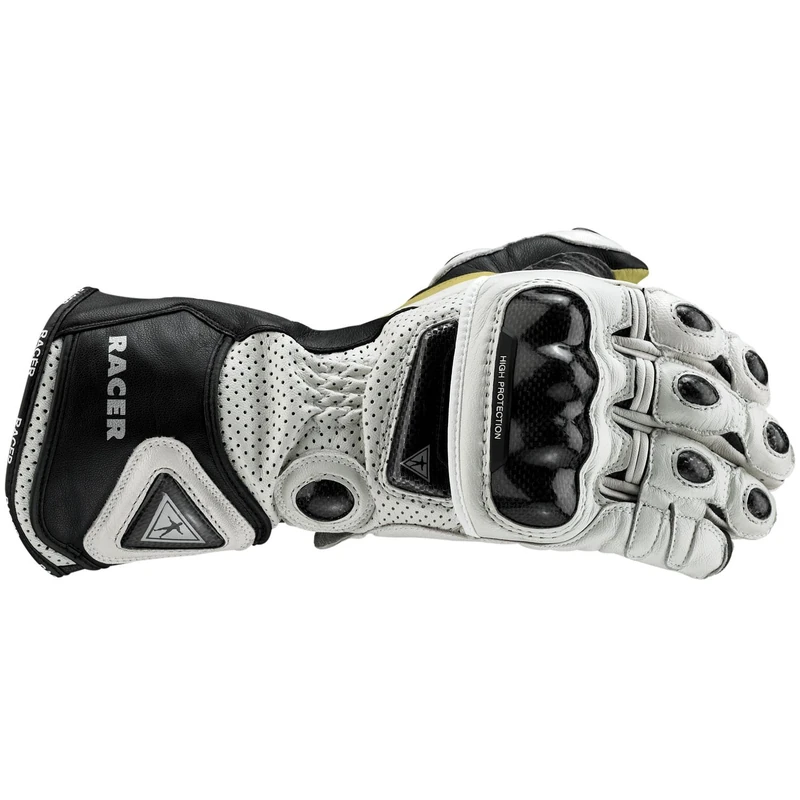 Racer 21403 High Gloves for Ladies, White, Size L