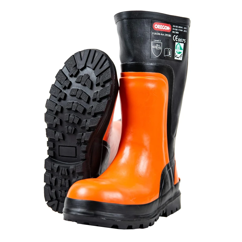 Oregon Yukon Rubber Chainsaw Boots, Class 3 Protective Work Boots, PPE Safety Shoes, Water Resistant Premium Rubber, Comfortable Professional Work PPE, Heat & Cold Resistant - UK Size 12.5 (48 EU)