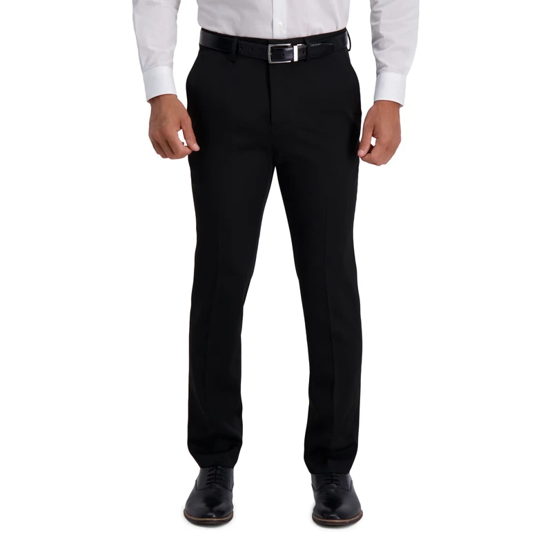 Kenneth Cole Reaction Men's Slim Fit Heather Dress Pant, Raven, 29W x 30L