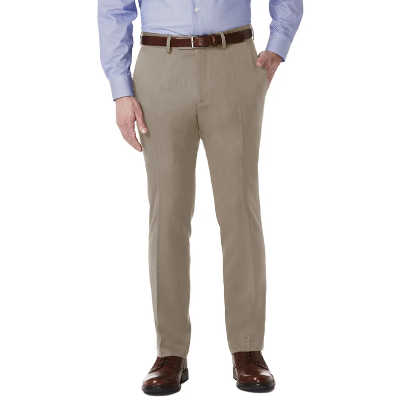 Kenneth Cole REACTION Men's Urban Heather Slim-fit Flat-Front Dress Pant, Beige, 29W x 30L