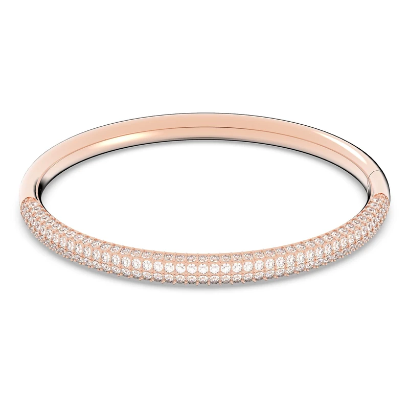 Swarovski Women's Stone bangle, White, Rose gold-tone plated, Crystals, Large