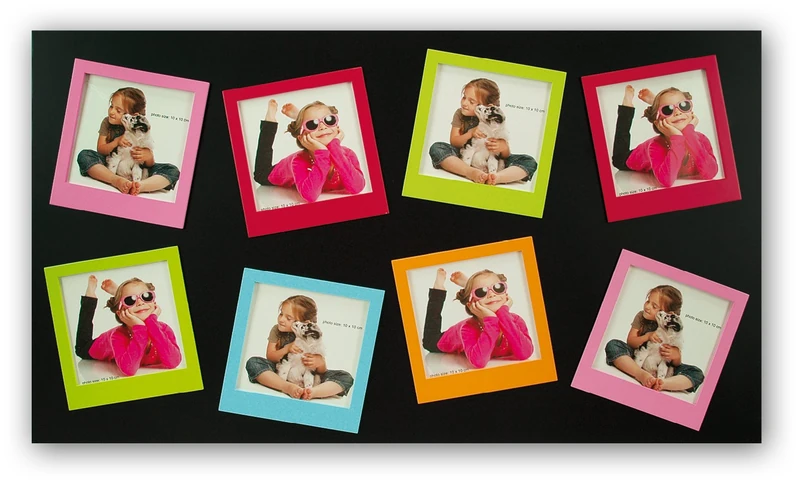 Zep Teulada Multi-Aperture Photo Frame for Eight 4 x 4-Inch Photos, Black