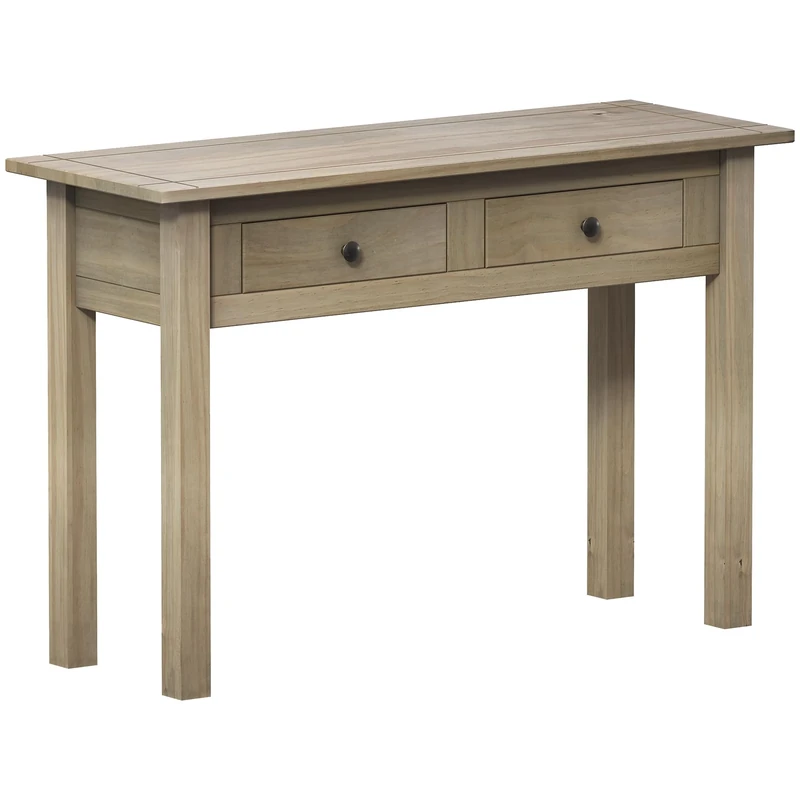 Home Discount Vida Designs Panama Console Table 2 Drawer Natural Oak Wax Finish Furniture