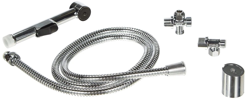 Wirquin 60720898 Shattaf Hygiene 1 Jet Handset with Hose Metal Power 1m50, Chrome