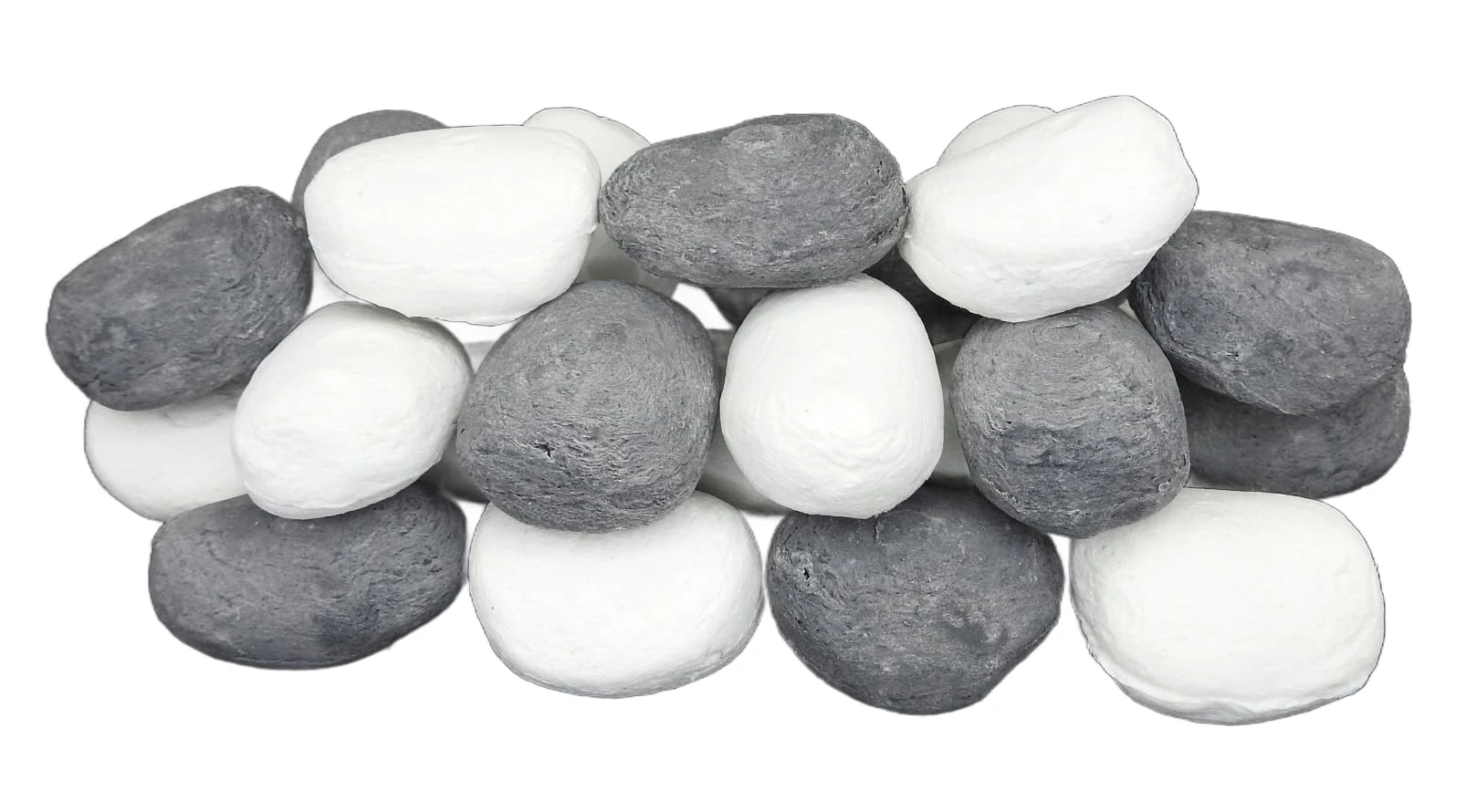 The Stove Wizard Gas Fire Replacement Pebbles 14 Grey & White Pebbles For LPG Electric and Bio Ethanol Fires