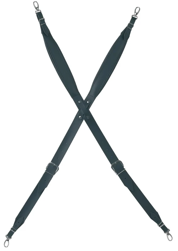 GEWA marching drum carrying strap, comfortable wide shoulder pad, high quality leather, adjustable in length with metal carabiner, Made in Germany