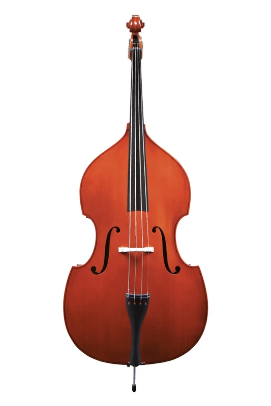 GEWA double bass - 1/8 ST - Solid spruce top - Arched flamed maple back - Ebony fittings - Tyrolean mechanics - Dark reddish-brown finish - Ready to play