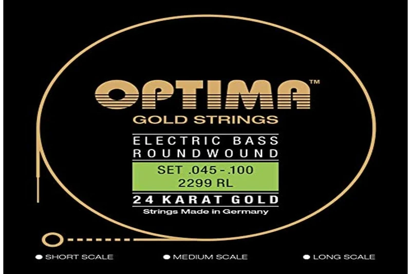 Optima Electric Bass Strings Gold Strings Round Wound Set 4-string reg-light 2299L