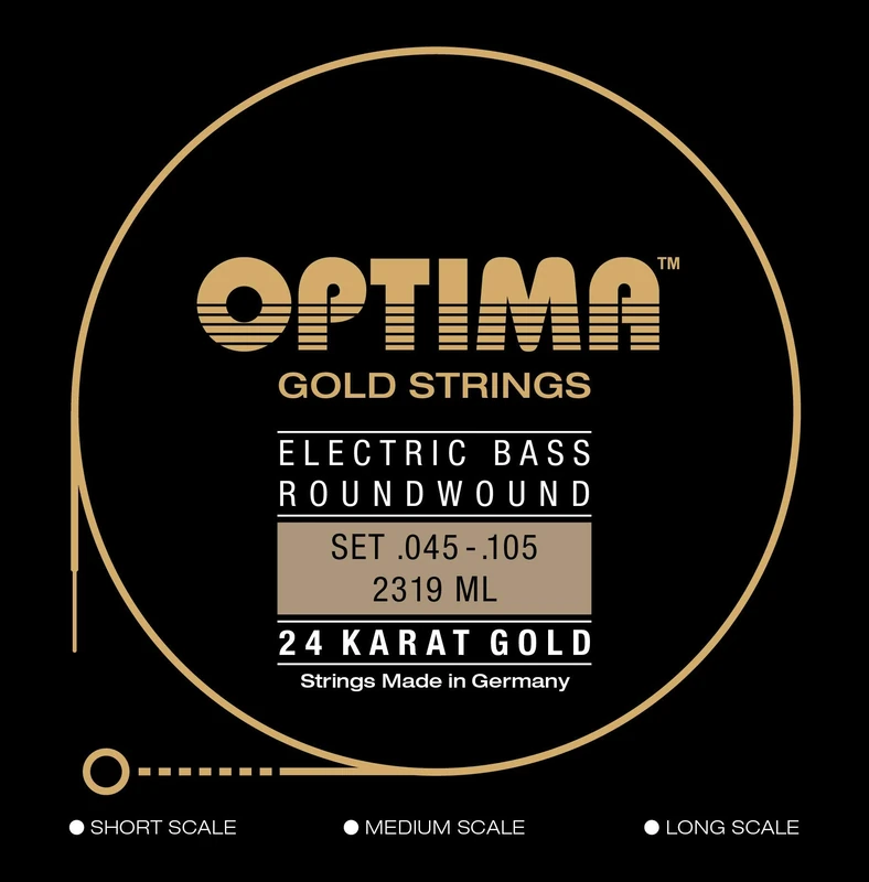 Optima Electric Bass Strings Gold Strings Round Wound Set 4-string med-light 2319ML