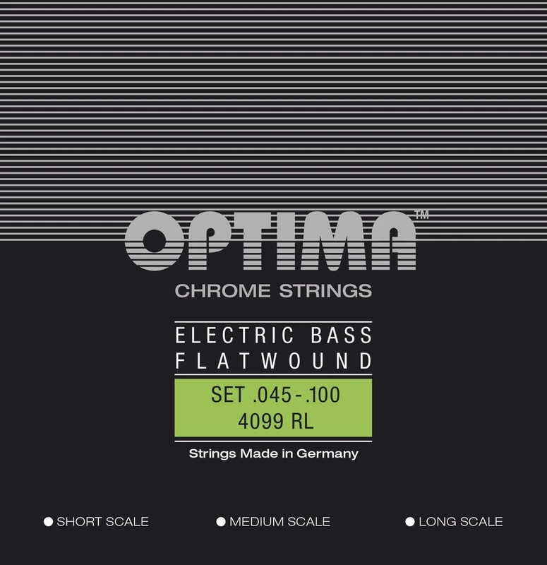 Optima Electric Bass Strings Chrome Strings Flat Wound Set 4-string medium 4099M