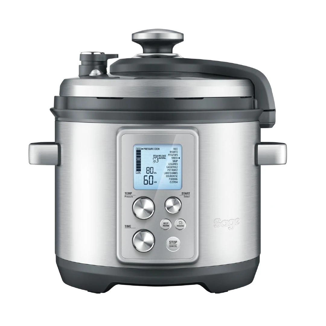 Sage - The Fast Slow Pro - Pressure Cooker, Slow Cooker, Steamer - 11 Settings, 4L Capacity, 1100 Watts - Hands Free Automatic Steam Release - Brushed Stainless Steel