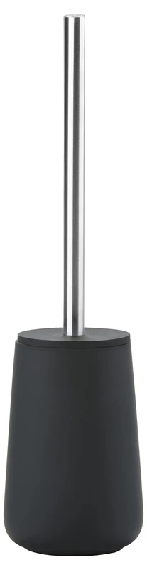 Zone Denmark Nova Toilet Brush, Porcelain and Stainless Steel, Toilet Brush with Brush Holder, Soft Touch Coating, Diameter 10.3 cm, Height 37 cm, Black