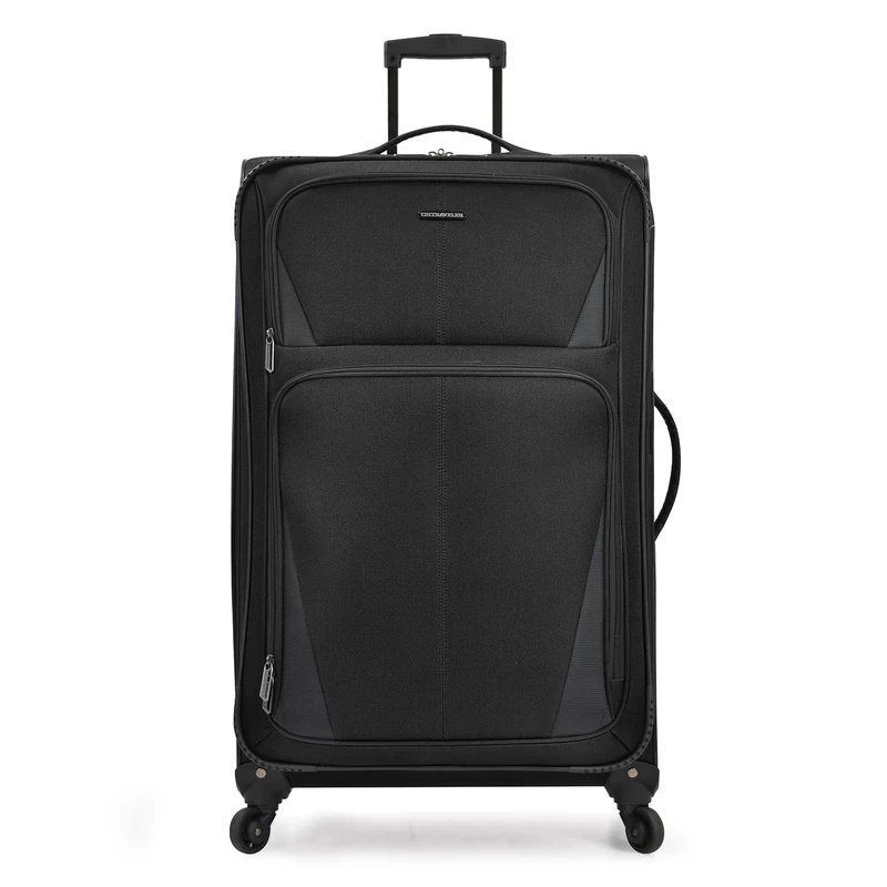 U.S. Traveler Aviron Bay Expandable Softside Luggage with Spinner Wheels, Black, 76.20 cm, Aviron Bay Expandable Softside Luggage with Spinner Wheels