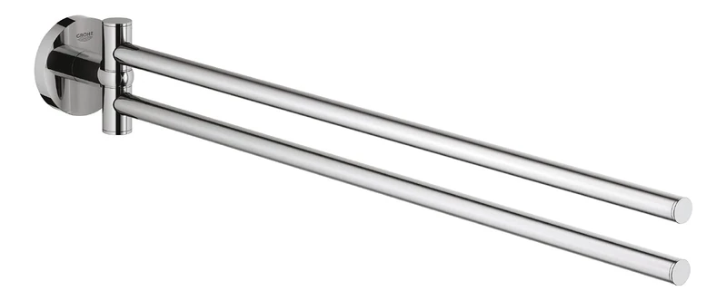 GROHE 40371001 Essentials Double Towel Bar, 449 mm, StarLight Chrome Finish