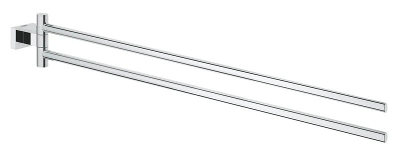 GROHE Essentials Cube Towel Bar, Two Swivel Arms, Chrome Finish, Concealed Fastening 40624001