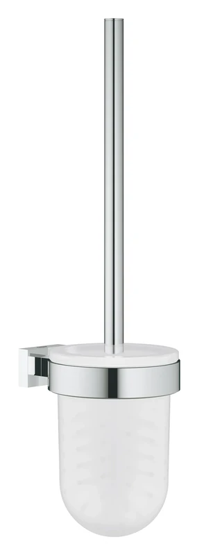 GROHE Essentials Cube - Toilet Brush Set - Material: Glass and Metal - Wall Mounted - Concealed Fastening - Durable Sparkling Sheen - Chrome - 40513001 - Image 1