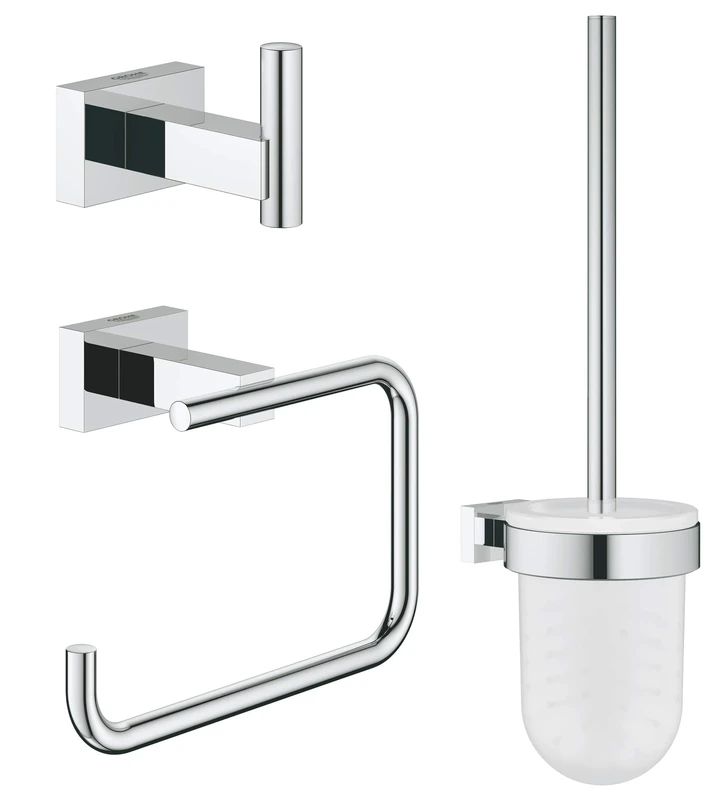 GROHE 40757001 Essentials cube Set of Accessories-Silver