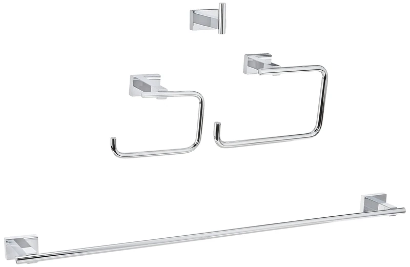 GROHE Essentials Cube New 4-In-1 Master Bathroom Accessories Set Chrome 40778001