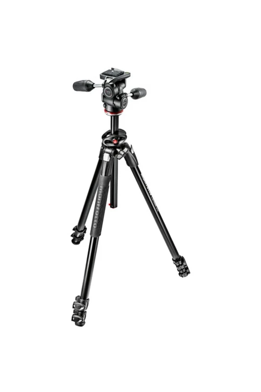 Manfrotto MK290DUA3-3W, 290 Dual Aluminium 3 Section Tripod Kit With 804 Foldable 3 Way Head