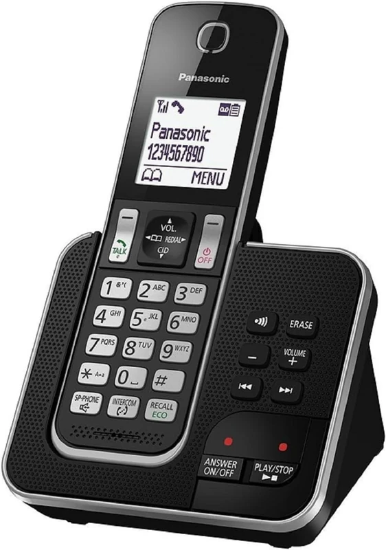 Panasonic KX-TGD320 Cordless Home Phone with Nuisance Call Blocker and Digital Answering Machine - Black & Silver