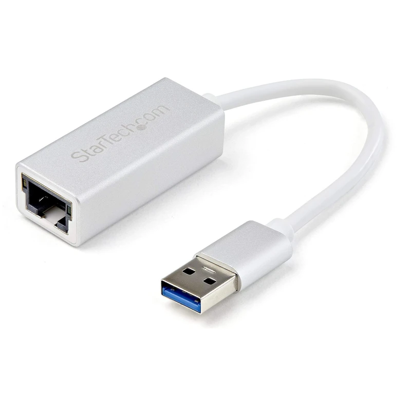 StarTech.com USB 3.0 to Gigabit Network Adapter - Silver - Sleek Aluminum Design for MacBook, Chromebook or Tablet - Native Driver Support (USB31000SA)