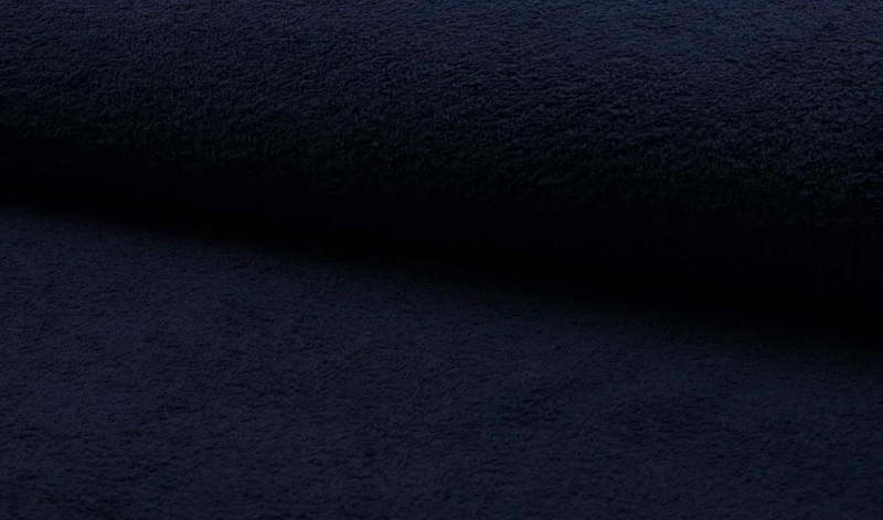 Double Sided Cotton Terry Towelling Fabric Material - Navy, 5Mtr 500cmx150cm