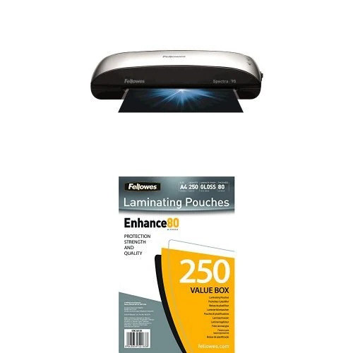 Fellowes Spectra A4 Laminator and 250 Pouch Bundle