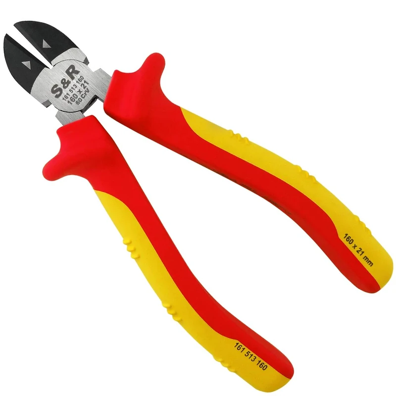 S&R VDE Insulated Diagonal Side Cutter 160mm – 1000V Rated Wire Cutting Pliers | VDE-Tested for Electrical Work